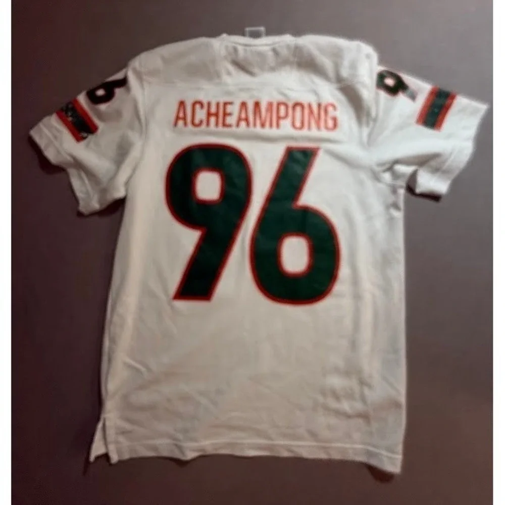 Adidas Miami Hurricanes‎ Acheampong #96 Football Jersey White Mens Size S